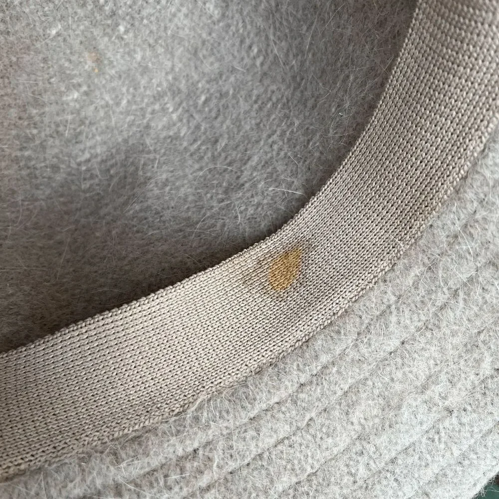 VTG Angora Wool Blend Bucket Hat Beige 90s Soft Slouchy OS